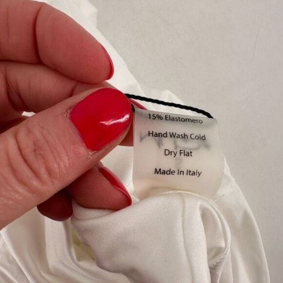 NWT Monica Hansen Beachwear Lace Up Halter Swimsuit One Piece White Small Cutout - Picture 7 of 9